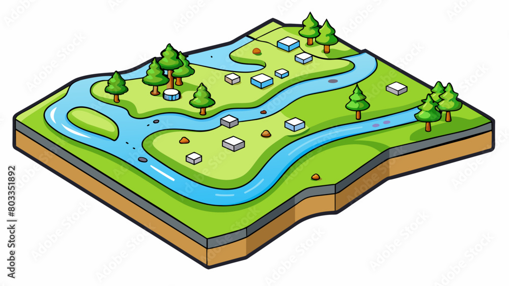Poster On a map a resolution can be observed in the sharp and welldefined lines that indicate roads rivers and other geographical features. This enables the. Cartoon Vector