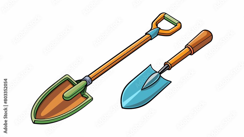 Aufkleber Regularly sharpening and oiling gardening tools such as shovels and shears to prevent rust and dullness. This process ensures that the tools will work. Cartoon Vector