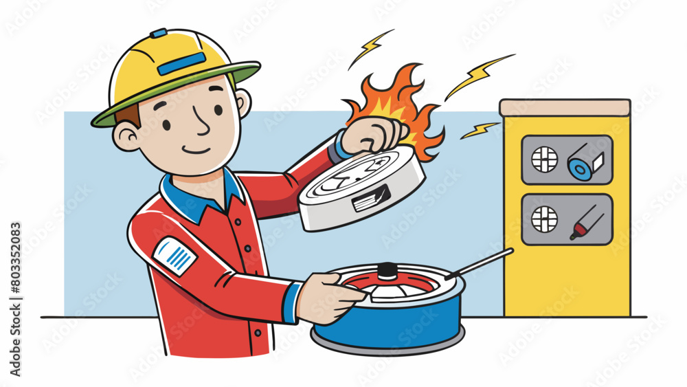 Wall mural replacing the batteries in a smoke detector a simple but crucial maintenance task for home safety. i