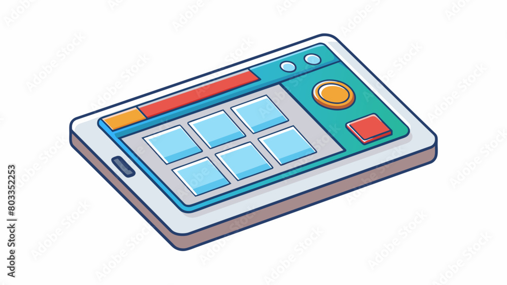 Poster streamlined and simple design with minimalistic user interface. cartoon vector