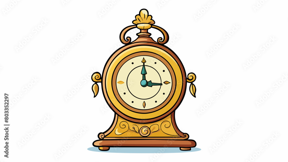 Poster the antique clock was ornate and beautifully crafted but its hands were stuck and it could no longer