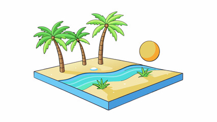 South Picture yourself standing on a sandy beach with the sun beating down on your face. The ocean stretches out endlessly in front of you with gentle. Cartoon Vector