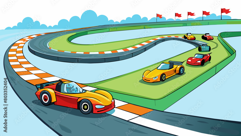 Poster the championship race track is a stateoftheart facility with sleek curved turns and a smooth shiny s