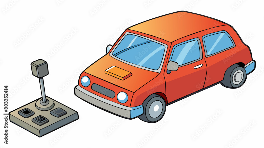 Poster The car had the ability to switch between manual and automatic transmission providing the driver with more control over the gears while navigating. Cartoon Vector