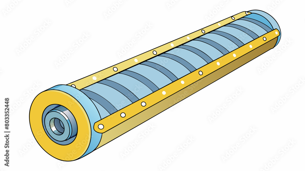 Aufkleber The conveyor roller is made of sy plastic and is shaped like a donut. It has a hollow center and six long curved ridges on its outer surface.. Cartoon Vector