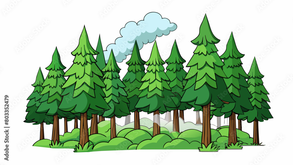 Poster the crisp fresh scent of pine filling the air accompanied by the sound of rustling leaves and the si