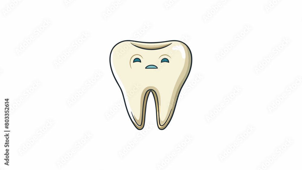 Sticker the final tooth is a short stubby object that is slightly wider than it is tall. it has a flat top s