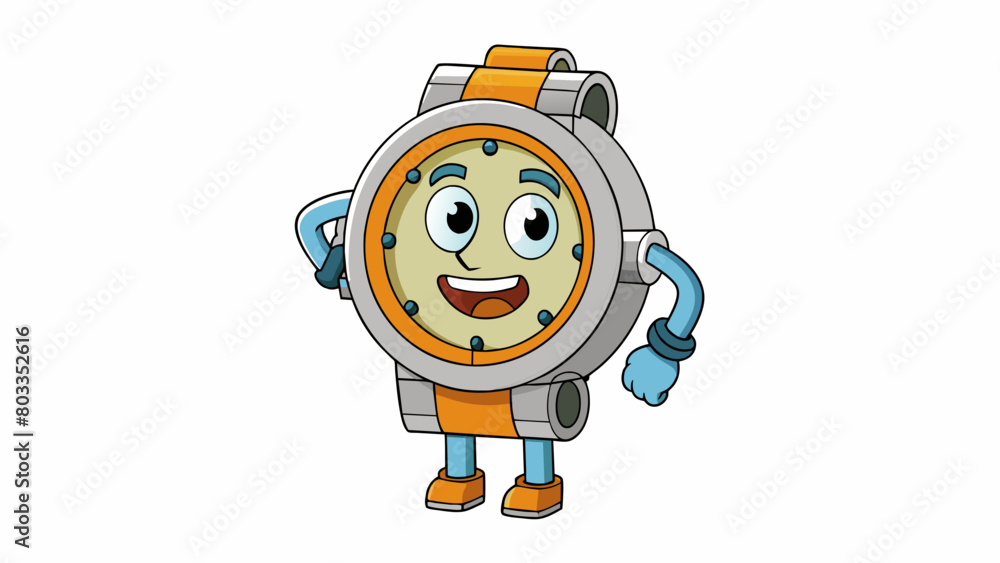 Poster The fifth illustration is of a circular metal object with numbers and hands on the face. It has a thin sleek design and is often worn around the. Cartoon Vector