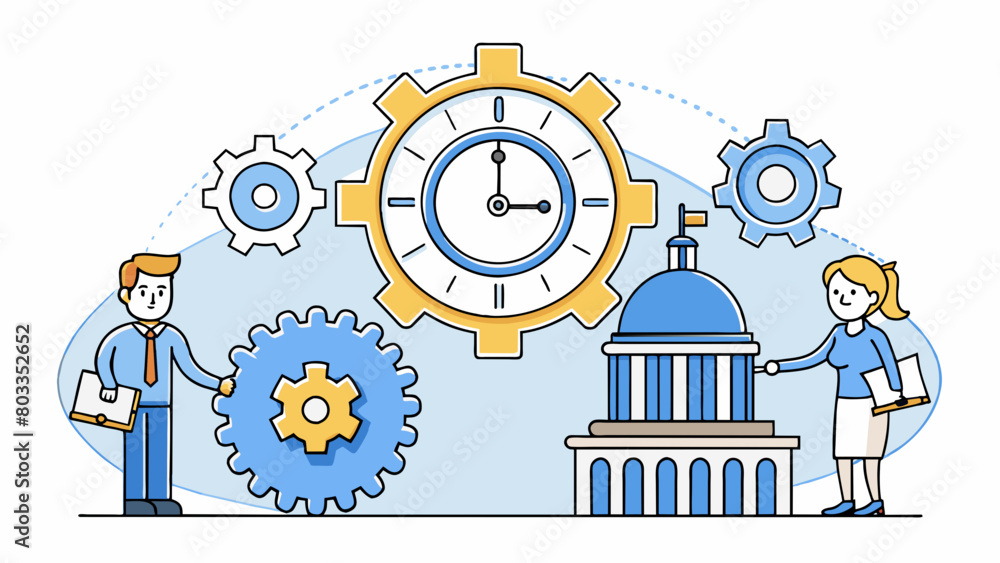 Poster the government is like a clock with many gears working together to keep time. just like a clock the 