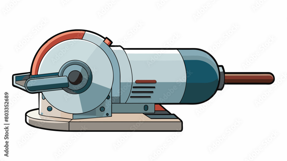 Poster the industrial grinder has a sleek and modern design with a streamlined body and sleek metallic fini