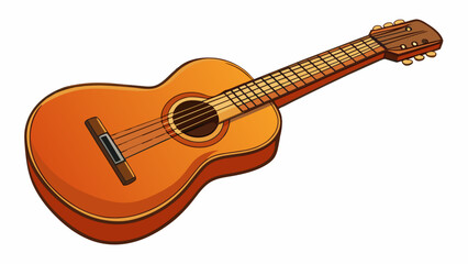 Fototapeta premium The guitar has a warm and rich tone with a smooth fingerboard and sleek body that make it both visually and aurally pleasing.. Cartoon Vector