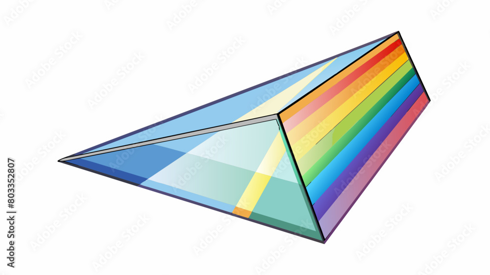 Poster The prism A clear triangularshaped object that can split white light into its different colors when the light passes through it due to refraction and. Cartoon Vector