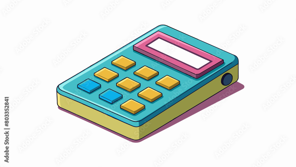 Poster The small square object was made of sy plastic and had a screen on one side that displayed various numbers and symbols. It could fit in a pocket and. Cartoon Vector