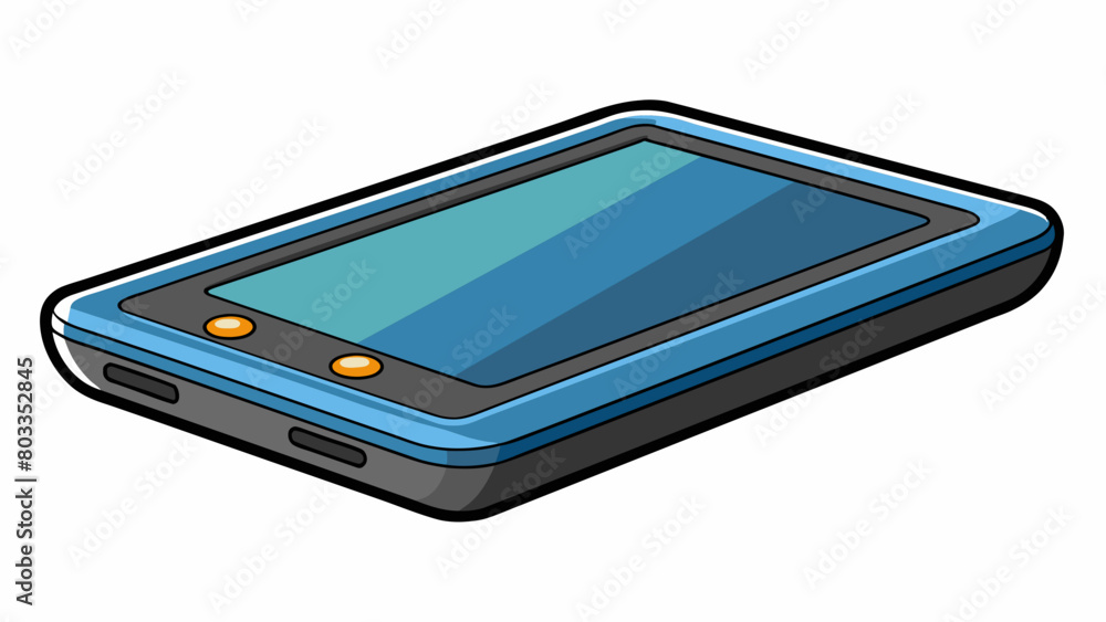 Fototapete The sleek black device had a touch screen display and a slim lightweight design making it portable and easy to use.. Cartoon Vector