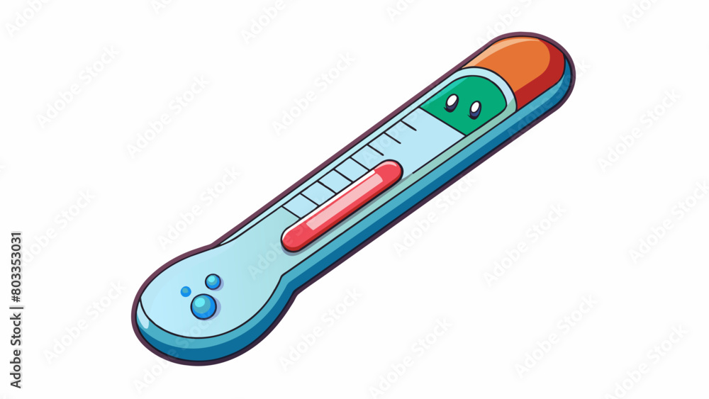 Poster The thermometer responds to changes in temperature by displaying a colorchanging liquid indicating the current temperature.. Cartoon Vector