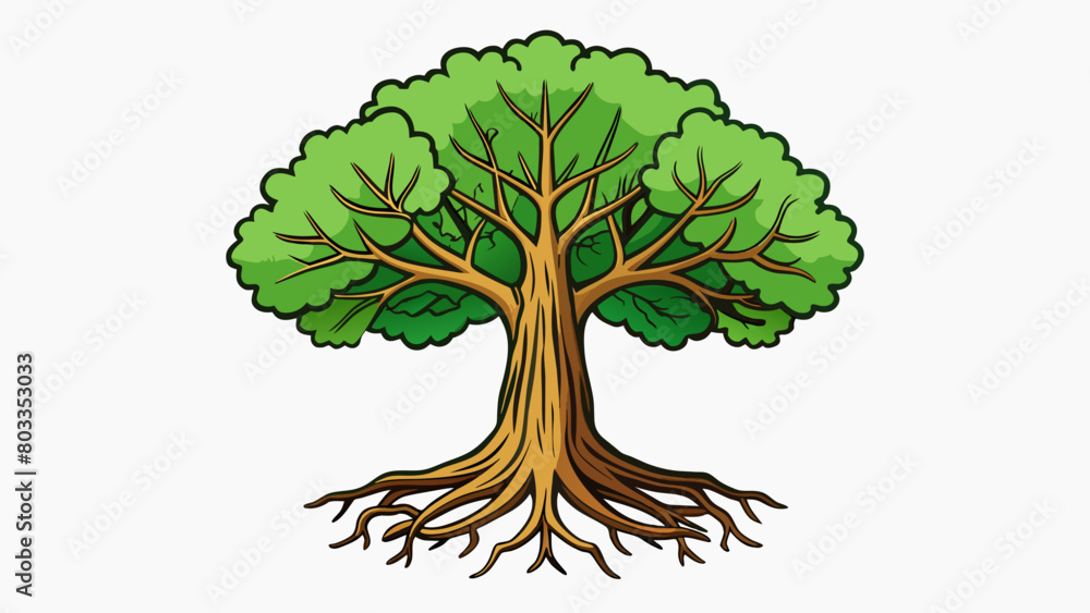 Poster the sy oak tree stood tall and proud its deep roots providing stability and strength as it sheltered