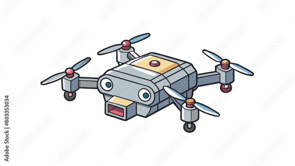 Poster the transformer drone is a small compact flying machine with a matte gray exterior. its nimble wings