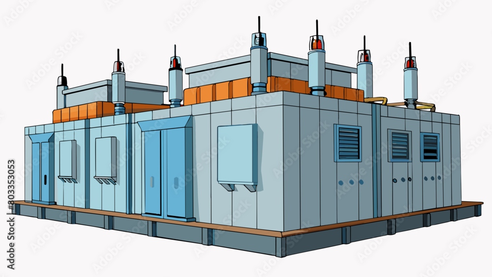 Poster the transformer base is a massive structure with tall towering walls made of reinforced steel. its m