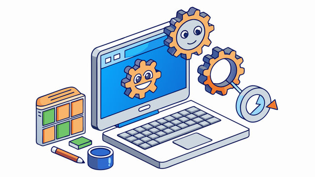 Upkeep of a computer Includes running regular system scans updating software and deleting unnecessary files to keep the computer running smoothly and. Cartoon Vector