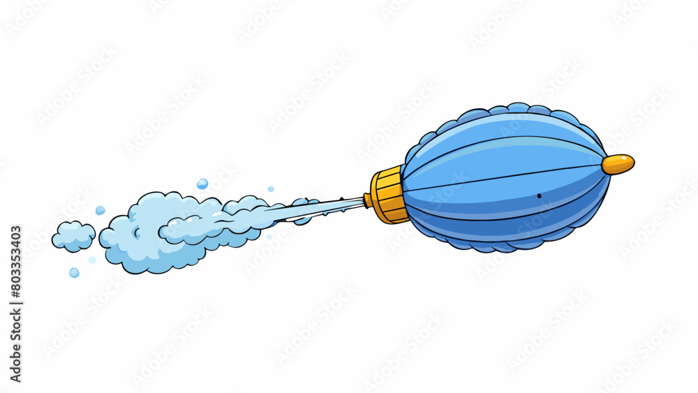 Poster A balloon rapidly expanding as it is filled with air stretching and becoming taut with invisible pressure.. Cartoon Vector