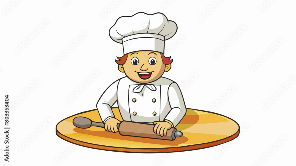 Poster a baker carefully rolls out dough on a floured surface shaping it into a perfect circle for a pie cr