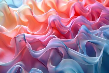 Colorful abstract background with soft folds of pink blue and violet fabric