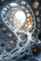 Futuristic organic architecture with a large oculus