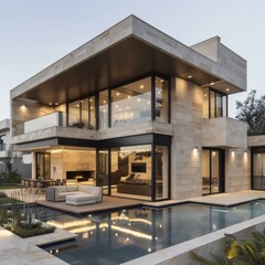 Modern Minimalist Villa Design with Pool