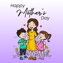 Happy Mothers Day Celebration Illustrations Poster