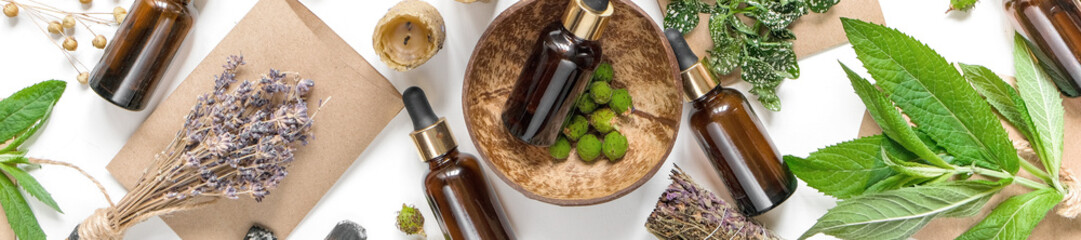 Healing herbs,Alternative medicine Sustainable cosmetics,natural organic cosmetics, handmade,recycling,eco,organic care cosmetics,eco natural herbs garden aromatherapy  white background top view