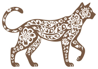 Fototapeta premium PNG Adorable cat drawing mammal animal.