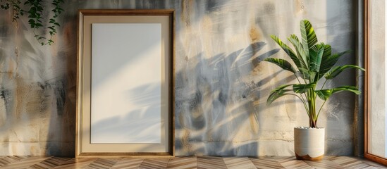 Frame without a picture and ornamental plant.