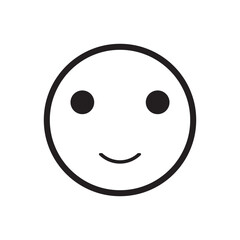  Happy face emoji vector icon. Face smile icon positive neutral.  Black color and simple solid, Symbol, vector  illustration.