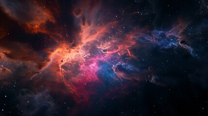 Celestial Symphony: Vibrant Nebula and Galactic Splendor in the Depths of Space