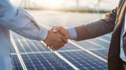Electrical Engineer Technician and CEO executive business people making handshake after meeting.