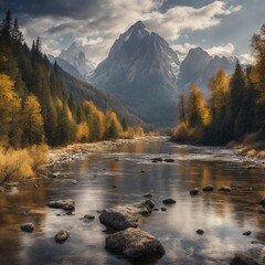 Majestic Snowy Mountain Range A Stunning Landscape
