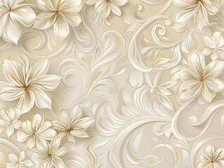Beautiful vintage floral background with retro flowers and swirls 