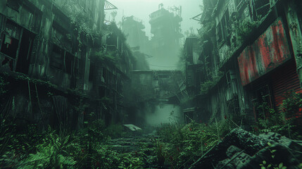 Post apocalyptic city ruins