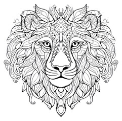 PNG Lion sketch doodle drawing.
