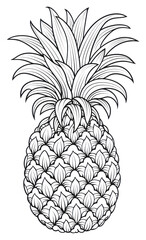 PNG Pine apple pineapple sketch fruit.