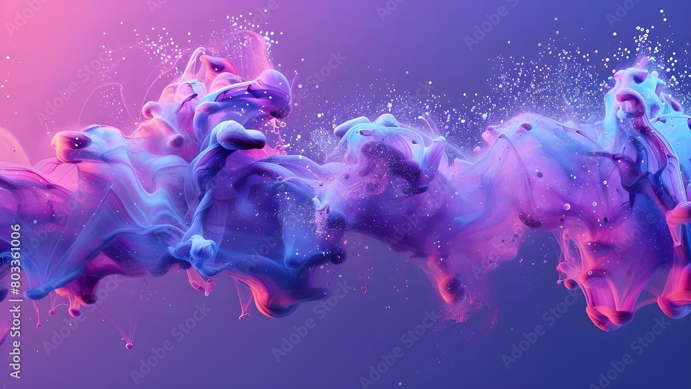 Aufkleber abstract background with ink color blend water drop transition and neon colors . concept ink color b