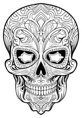 Obraz premium PNG Skull sketch doodle drawing.