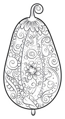 PNG Turkish cucumber doodle sketch pattern.