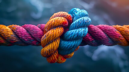 Vivid Relief: A Striking and Vibrant Depiction of a Knotted Rope