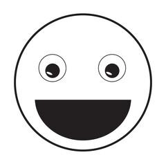 Face smile icon positive neutral.   Happy face emoji vector icon.  Black color and simple solid, Symbol, vector  illustration.