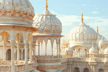 Obraz premium 3d illustrations of ancient indian mughal architecture design