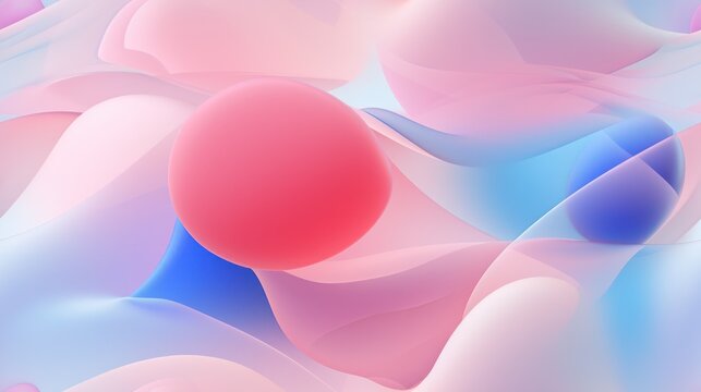 Abstract shape pastel colourful spher round curve wave smooth gradient futuristic minimal seamless pattern white tone