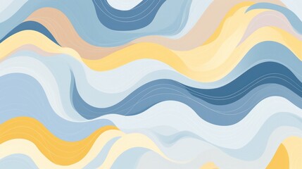 an old fashion abstract of a wavy blue and yellow wave wallpaper vector illustration cartoon retro