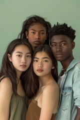 Obraz premium Young people of various ethnicities, concept of diversity, Juneteenth, multiracial, inclusion.