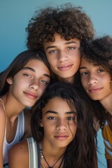 Obraz premium Young people of various ethnicities, concept of diversity, Juneteenth, multiracial, inclusion.